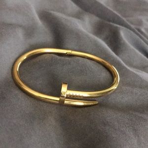 Gold nail bracelet